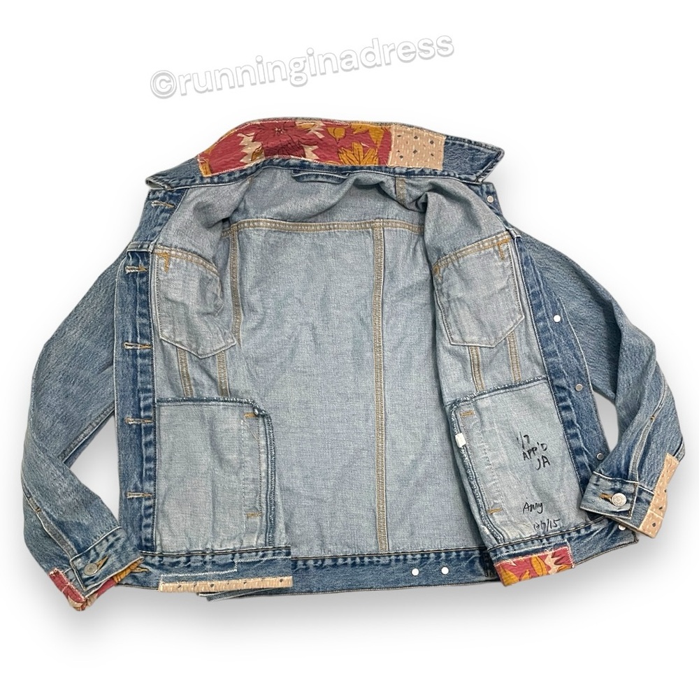 Levi's Sample Patchwork Denim Trucker Jacket In B… - image 4